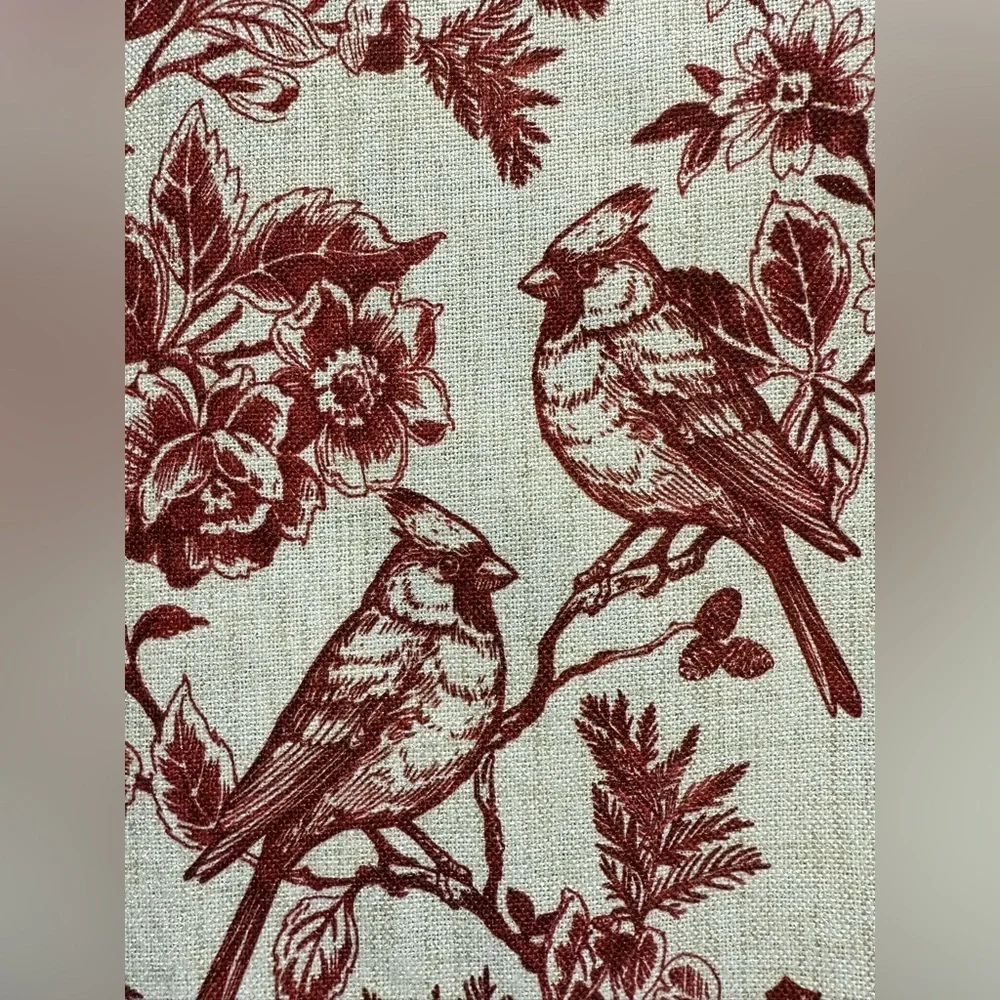 EnVogue Cardinal Floral Winter Brick Red Polyester Curtain Panel Set 2pc 37